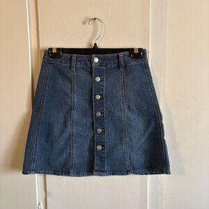 love, Fire Blue Denim A-Line Skirt